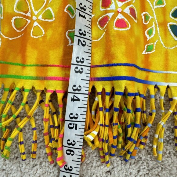 Neon BeachWear Mexico Womens Sundress Sz EX Yellow Orange Sleeveless Frills - Picture 11 of 12